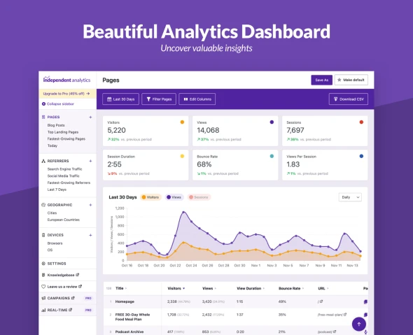 Independent Analytics Pro-网站用户统计与流量分析WordPress插件[更至v2.9.5]