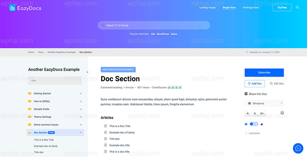 EazyDocs Pro-文档/百科/知识库WordPress热门插件[更至v2.0.0]