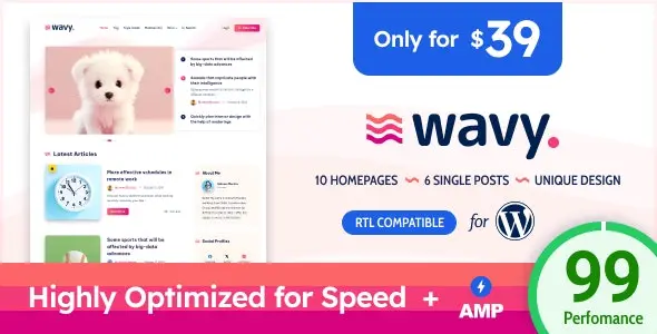 Wavy-简约轻量漂亮的WordPress博客主题[更至v1.8.5]