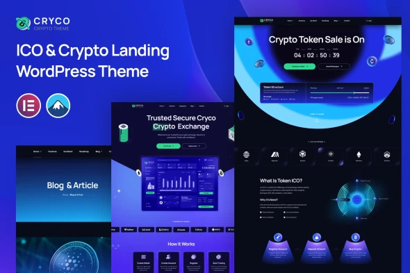 Cryco-超炫酷加密货币区块链网站模板WordPress主题